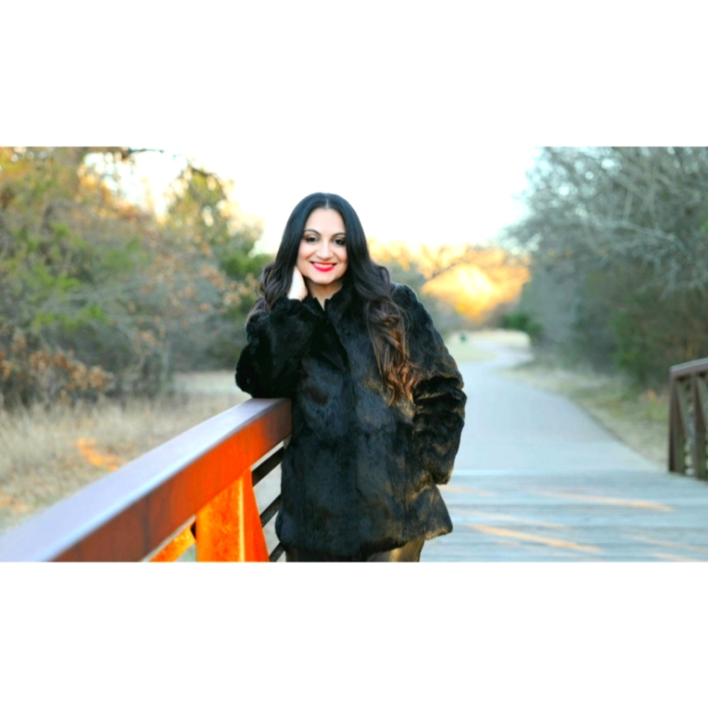 Black real fur coat vintage